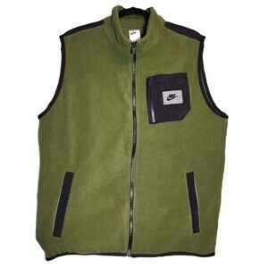 Nike Sportswear Fleece Vest Therma-FIT Mens Sz Med Army Green  DQ5105-326 PreOwn